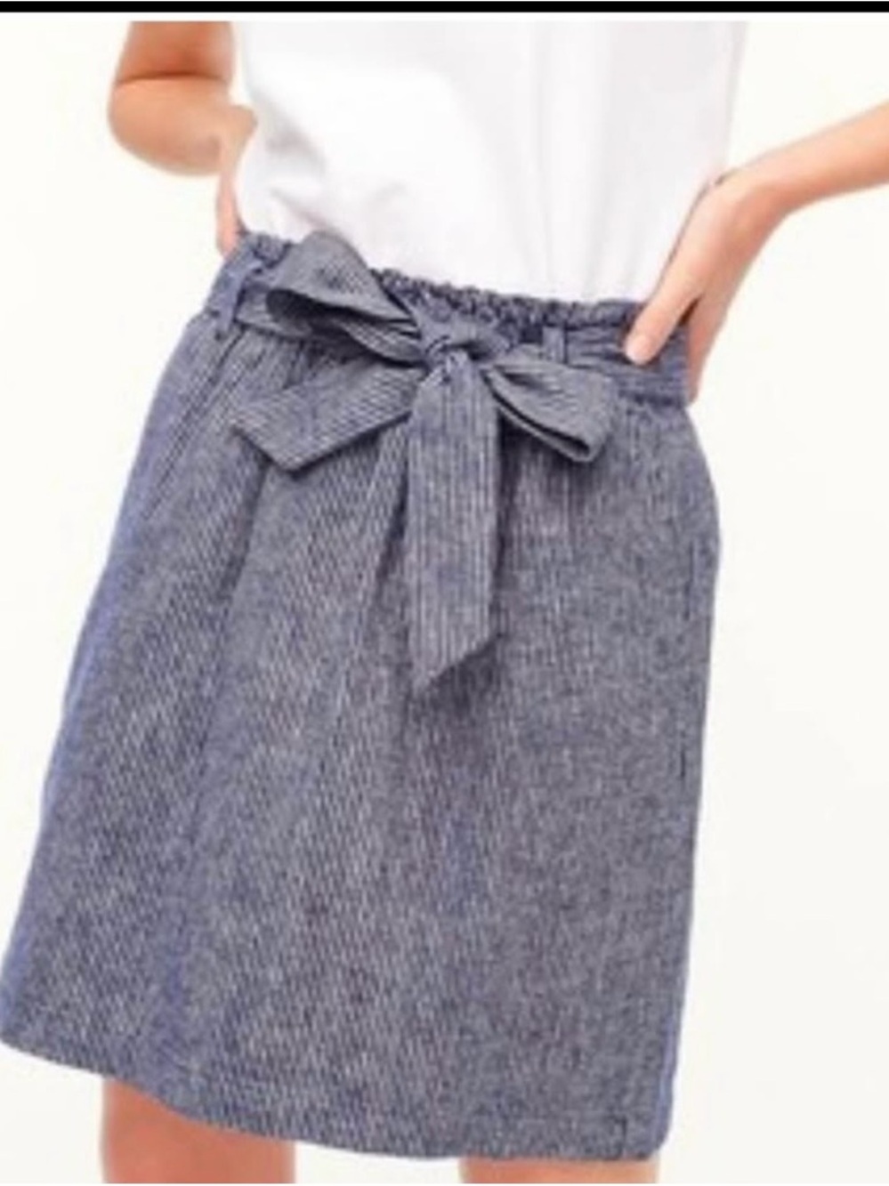 J Crew Linen Cotton Paper Bag Striped
Mini Skirt Navy White Size S